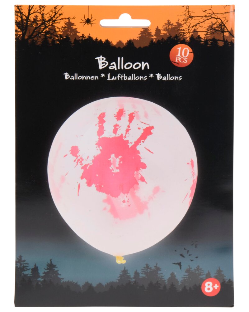 Halloween ballon 10-pak - blod