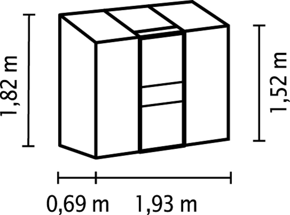 Växthus Ida 1300 svart/poly