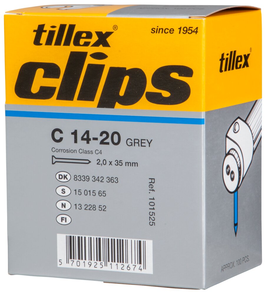 Tillex Skrueclips 18-22 mm - hvid