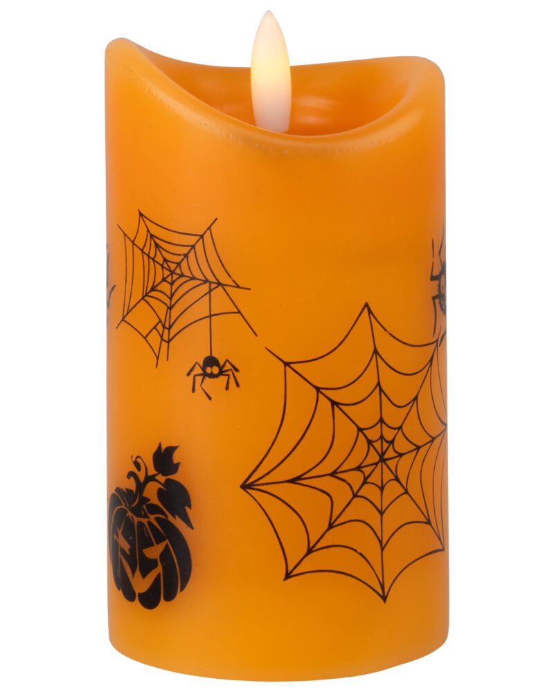 Halloween Vokslys med LED - orange