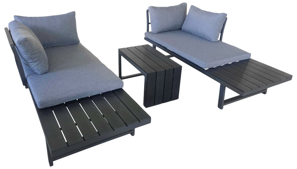 BALI Loungesæt non-wood - sort/grå
