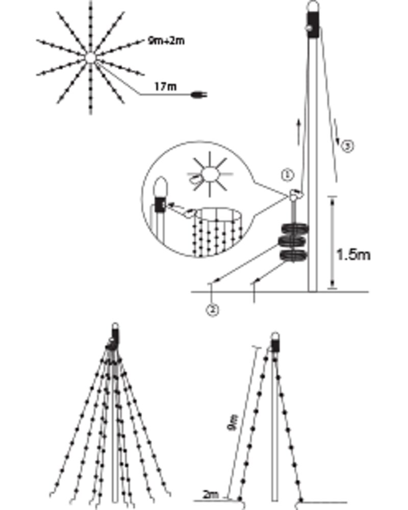 Flagstangslys 9 meter