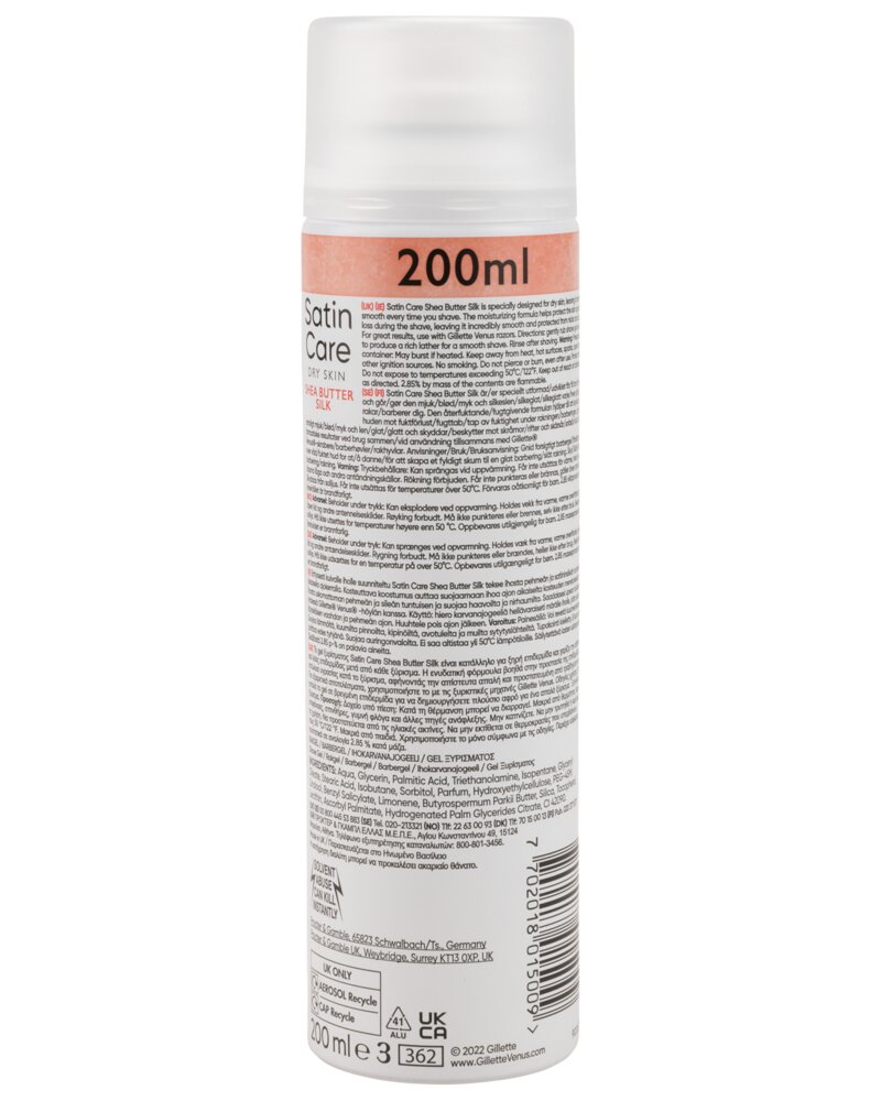 Gillette rakgel Satin Care Dry Skin 200 ml