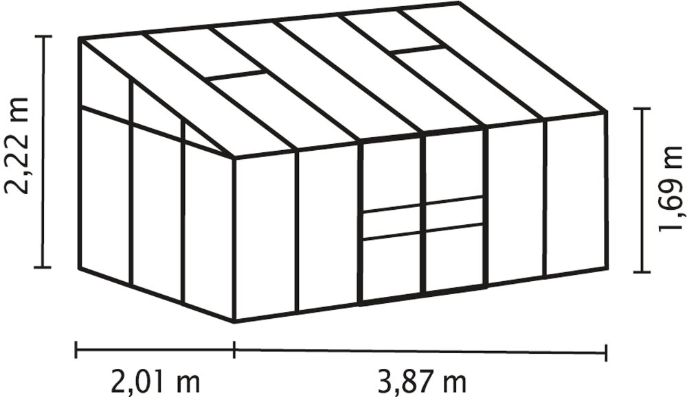 Växthus Ida 7800 svart/glas