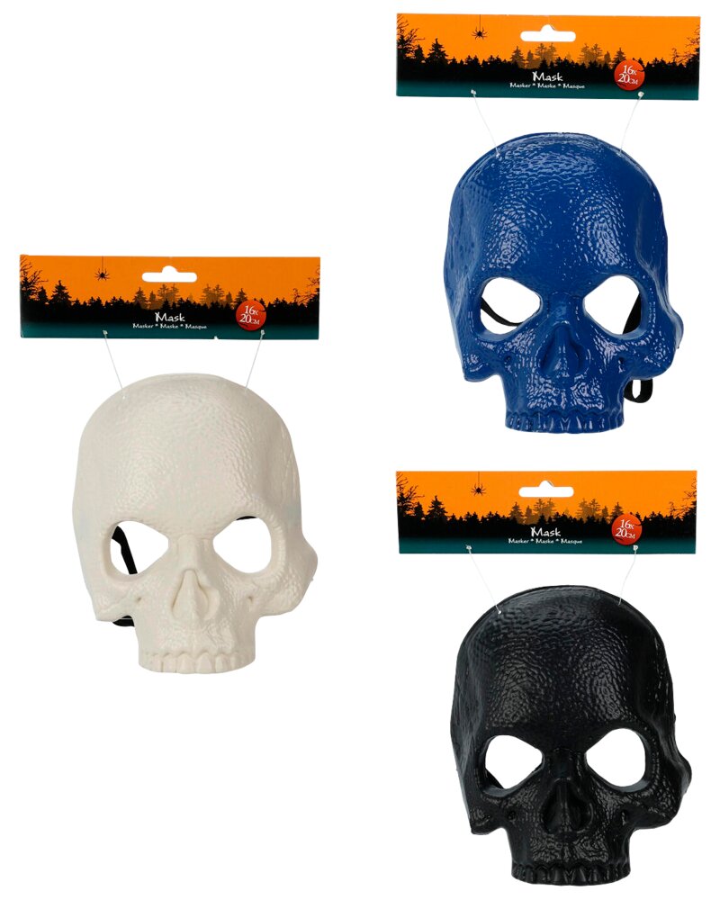 Halloween kranie maske - assorterede farver