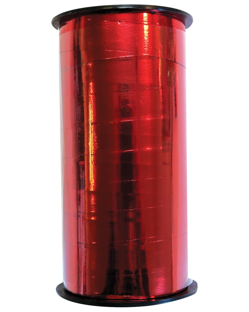 Gavebånd 1 cm x 50 m - rød metallic