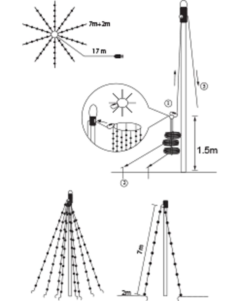 Flagstangslys 7 meter