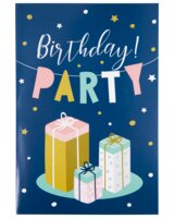Kort med kuvert 11x17 cm - birthday party