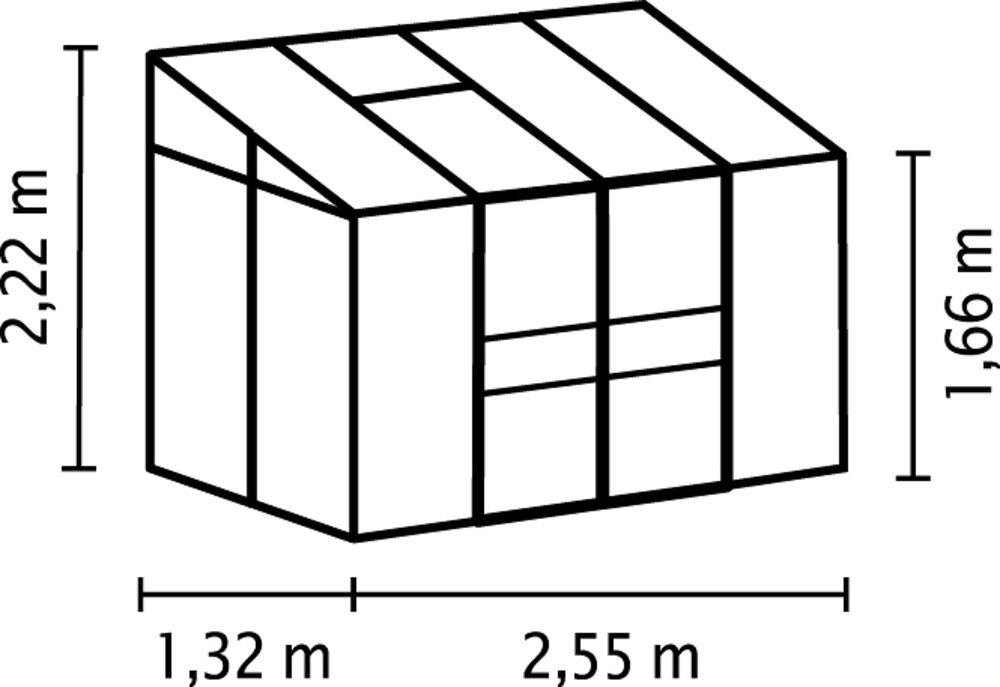 Växthus Ida 3300 alu/glas med sockel