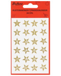 Pakkekalender klistermærker stjerne