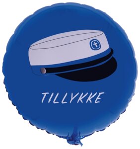 Folieballon med studenterhue Ø44 cm - blå