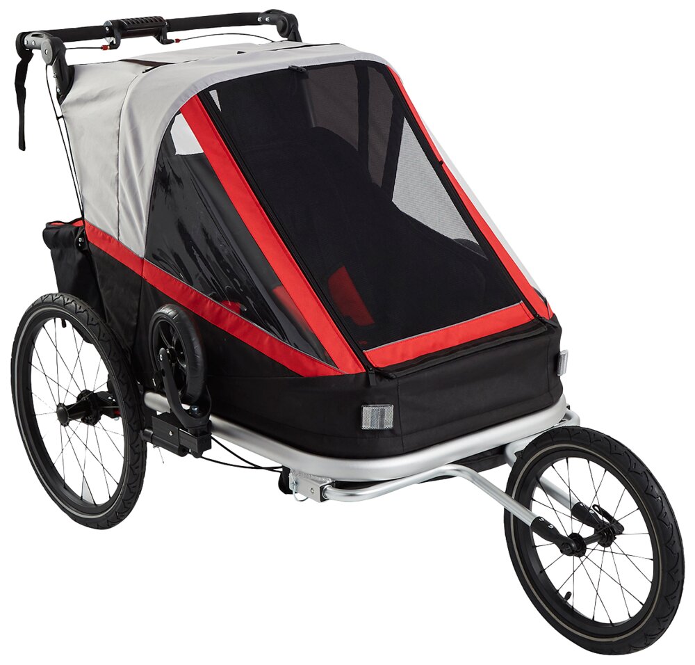 Cykelvagn för 2 barn 3i1