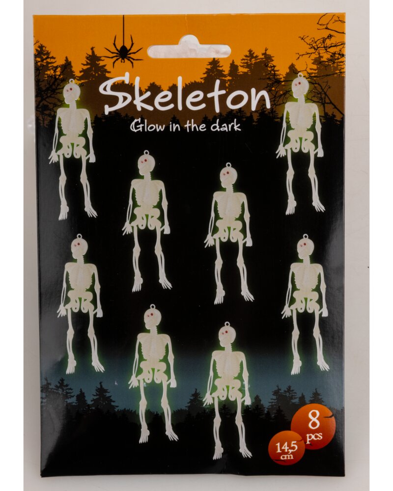 Halloween glow skeletter 8-pak