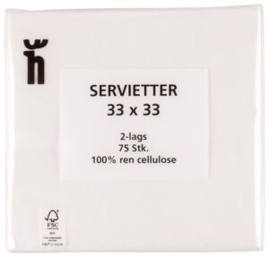 SERVETT VIT HN 33X33 CM 75 ST
