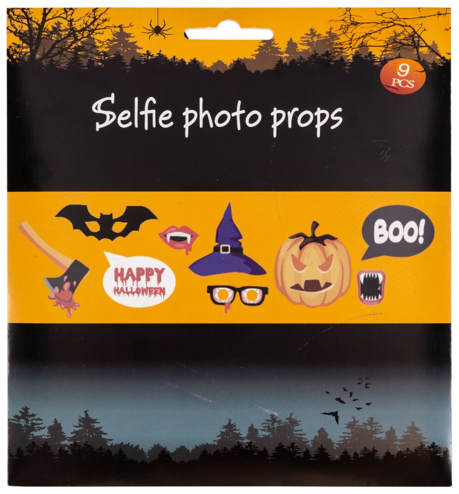 Halloween selfiemasker 9-pak