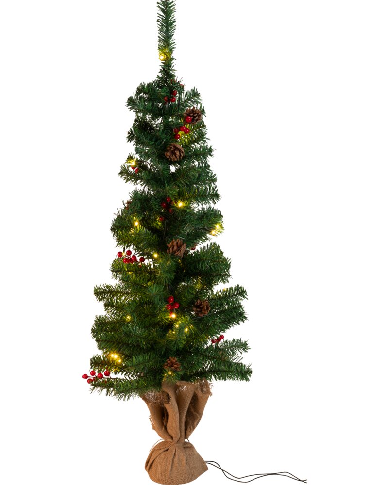 Pyntet juletræ med LED 120 cm