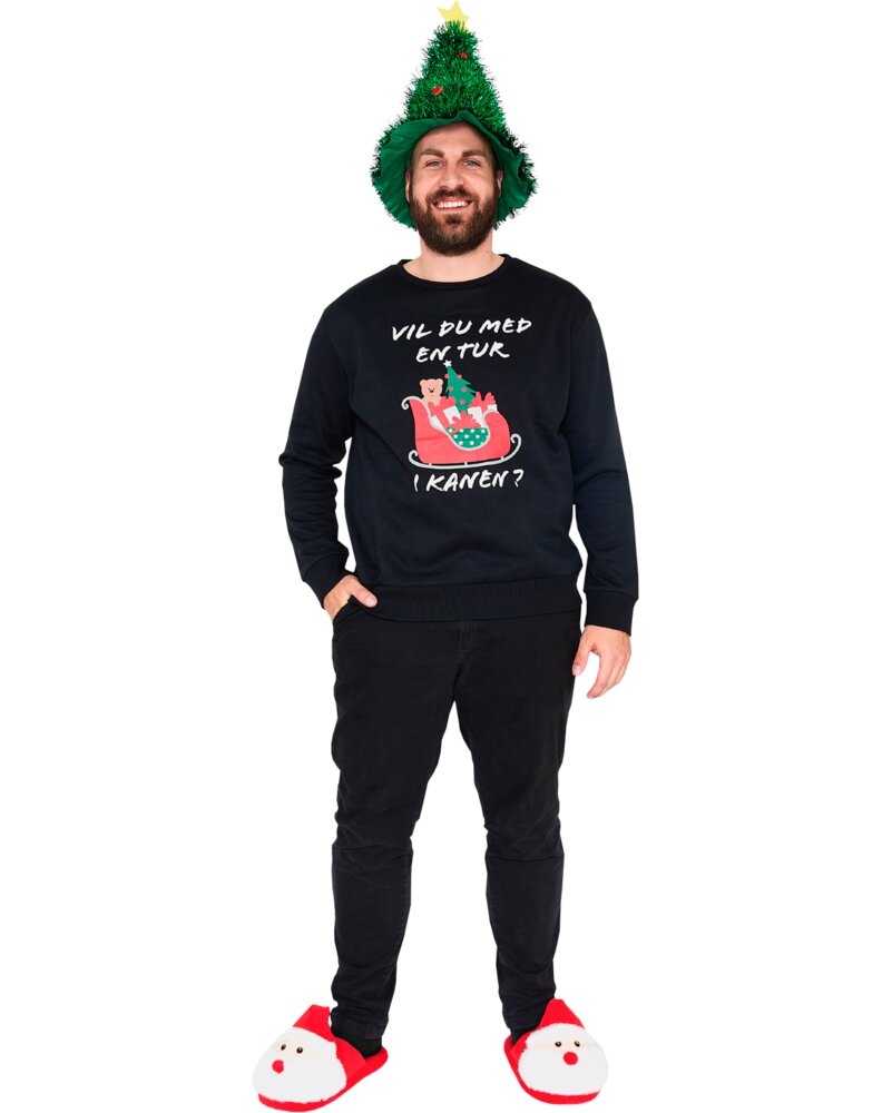 Julesweater sort kane