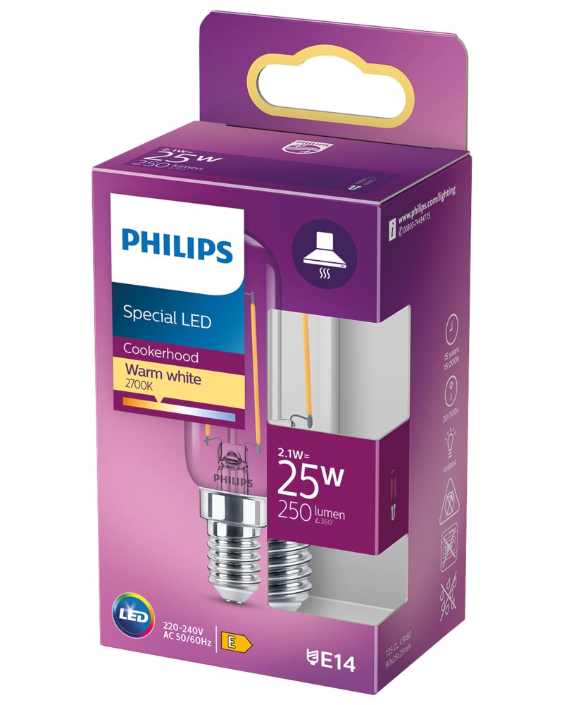 Philips LED-pære 2,1 W E14 T25L