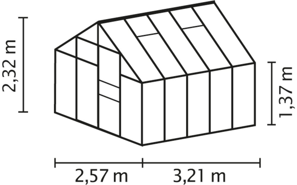 Växthus Merkur 8300 svart/glas med sockel