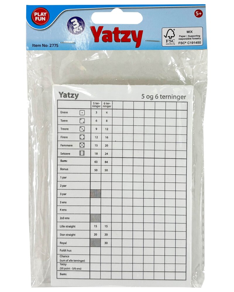 Yatzy block 3-pack