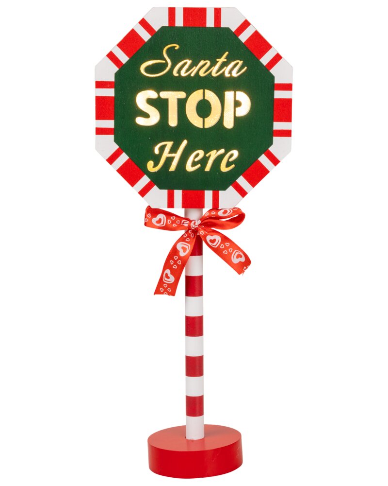 Skylt - Santa stop here