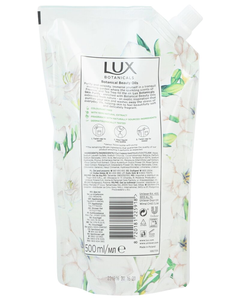 LUX Showergel Refill 500 ml - Freesia