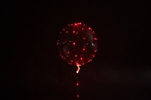 Ballon med LED Ø50 cm 2-pak - rød