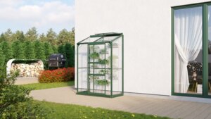 Växthus Ida 900 grön/glas med sockel