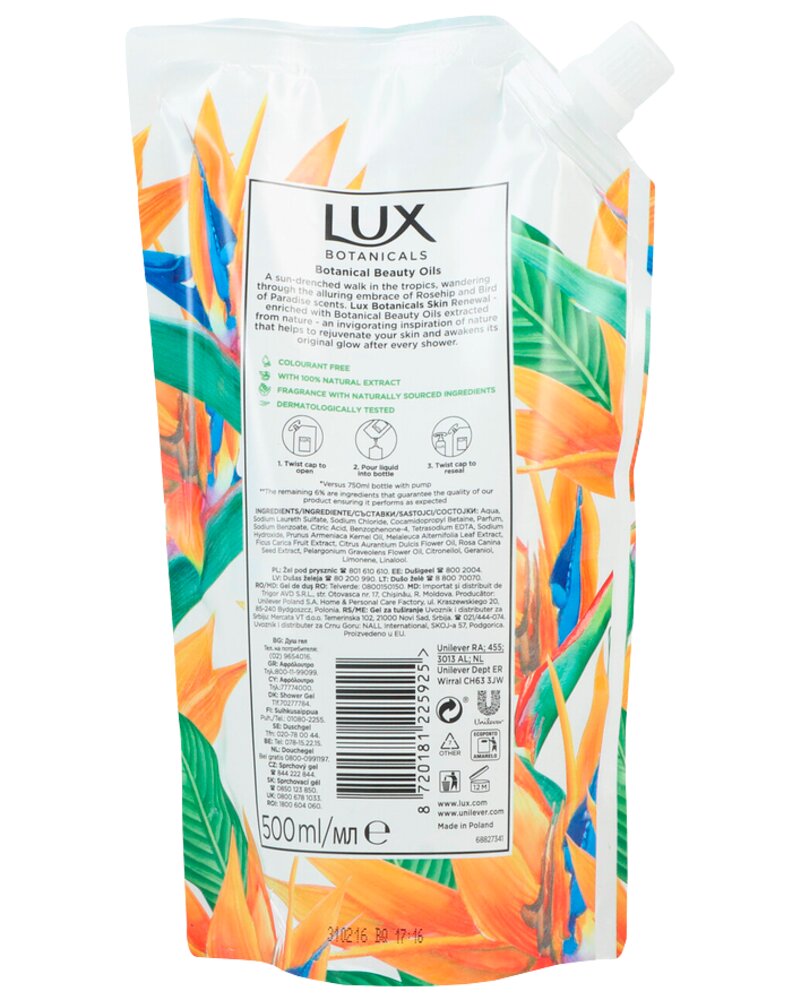 LUX Showergel Refill 500 ml - Bird of Paradise