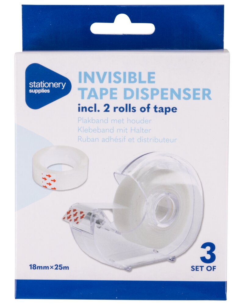 Tape med dispenser invisible 25 m