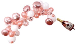 Ballonbue - rosaguld, hvid, flaske
