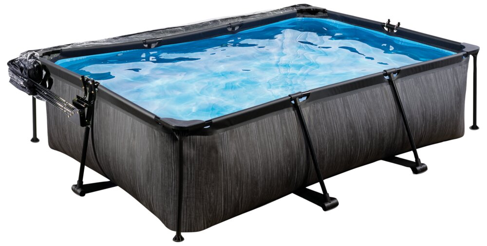 EXIT TOYS Pool 220x150 cm med pumpe og skærm - sort