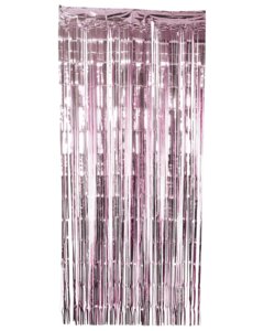 Lametta gardin 250 cm - Mat pink