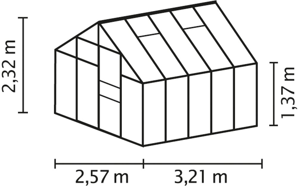 Växthus Merkur 8300 svart/glas