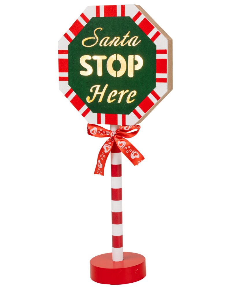 Skylt - Santa stop here