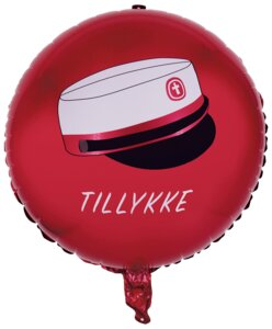 Folieballon med studenterhue Ø44 cm - rød