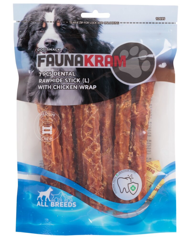 Faunakram Hundesnack Dental stick med kylling 220 g