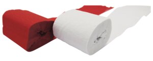 Crepepapir student 5 cm x 10 m - rød og hvid