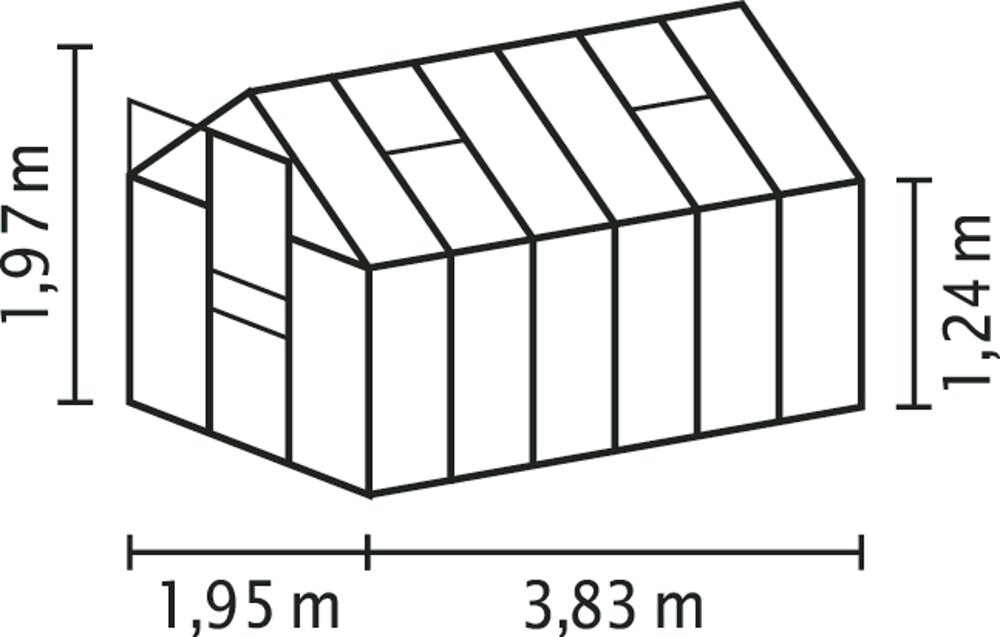 Växthus Venus 7500 svart/poly